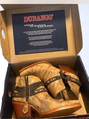 Durango Crush Women’s Western Ankle Boots DRD0398 Brown Leather Size 7.5M NWOB